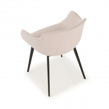 chaise de conference noir beige 4 pattes tissu accoudoirs rembourres 7