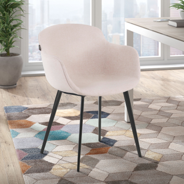 chaise de conference noir beige 4 pattes tissu accoudoirs rembourres 2