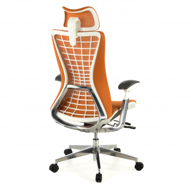 chaise ergonomique orange miller maille accoudoirs reglables 3d 5