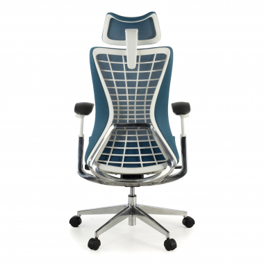 chaise ergonomique bleu miller maille accoudoirs reglables 3d 6