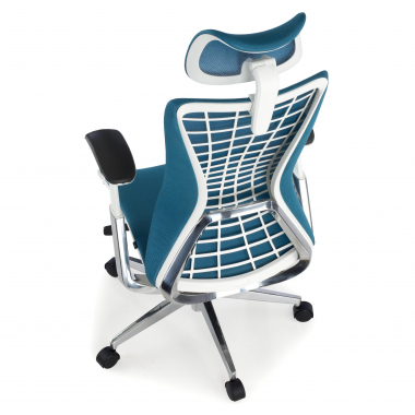 chaise ergonomique bleu miller maille accoudoirs reglables 3d 7
