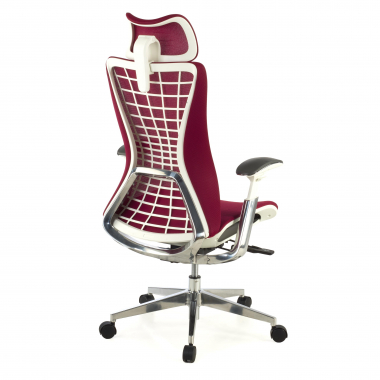 chaise ergonomique rouge miller maille accoudoirs reglables 3d 5