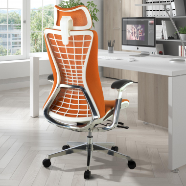 Chaise Ergonomique Professionnelle Miller, avec accoudoirs 3D, en maille