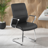 Fauteuil Salle d'Attente Cron, structure en patin, éco-cuir