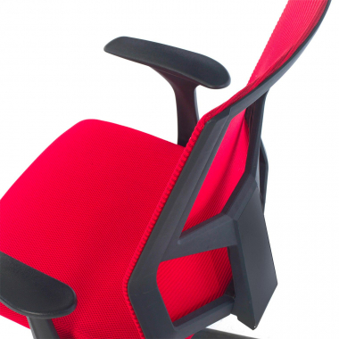 chaise pivotante rouge archer maille accoudoirs fixes soutien lombaire 7