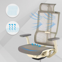 Chaise Ergonomique avec Appuie-tête Enjoy white, Mécanisme Synchro