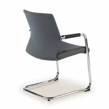 chaise de conference gris tissu simil cuir accoudoirs rembourres 5