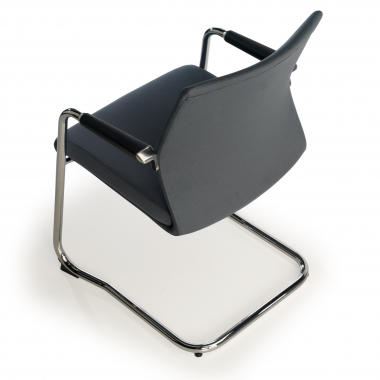 chaise de conference gris tissu simil cuir accoudoirs rembourres 7