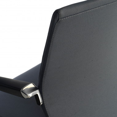 chaise de conference gris tissu simil cuir accoudoirs rembourres 8