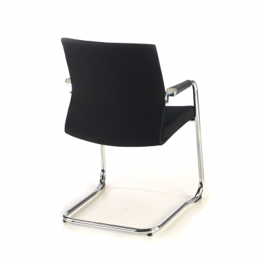 chaise de conference noir tissu simil cuir accoudoirs rembourres 5
