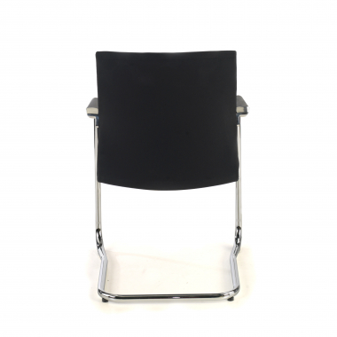 chaise de conference noir tissu simil cuir accoudoirs rembourres 6
