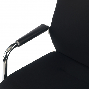 chaise de conference noir tissu simil cuir accoudoirs rembourres 8
