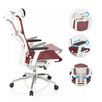 Chaise ergonomique Dynamic white, mécanisme synchronisé plus