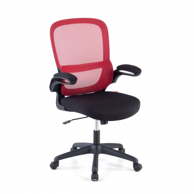 chaise de bureau rouge river maille accoudoirs rabattables soutien lombaire 1