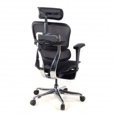 chaise ergonomique noir structure noire repose pieds maille accoudoirs mobiles appui tete repose pieds extensible 7