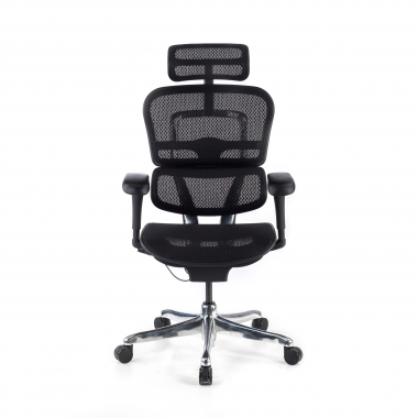 chaise ergonomique noir structure noire rouge maille accoudoirs mobiles appui tete 5