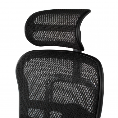 chaise ergonomique noir structure noire rouge maille accoudoirs mobiles appui tete 9