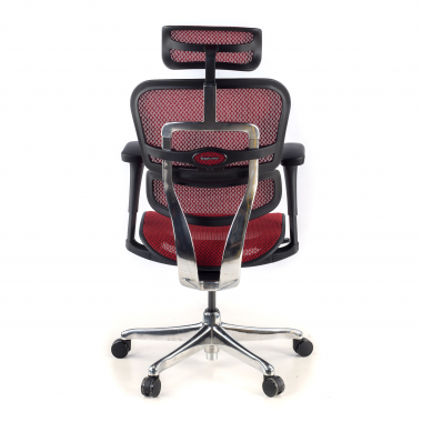 chaise ergonomique rouge structure noire rouge maille accoudoirs mobiles appui tete 7