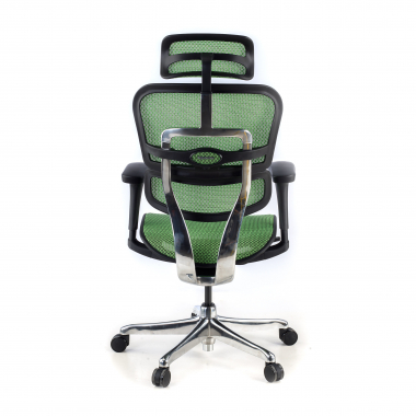 chaise ergonomique vert structure noire rouge maille accoudoirs mobiles appui tete 7