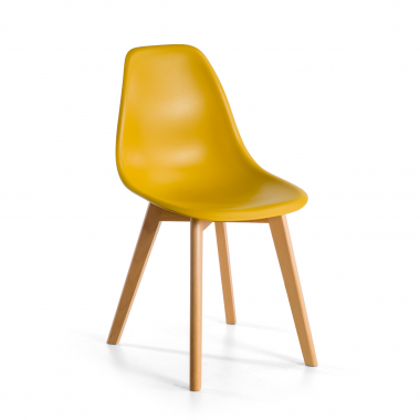 chaise scandinave jaune bergen plastique sans accoudoirs 1