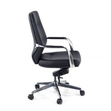 fauteuil de bureau noir dos bas similicuir simil cuir accoudoirs rembourres 4
