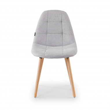 chaise scandinave gris pattes en bois tissu sans accoudoirs 3