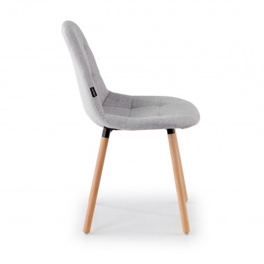 chaise scandinave gris pattes en bois tissu sans accoudoirs 4