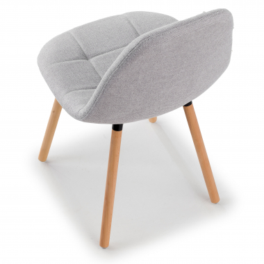 chaise scandinave gris pattes en bois tissu sans accoudoirs 5