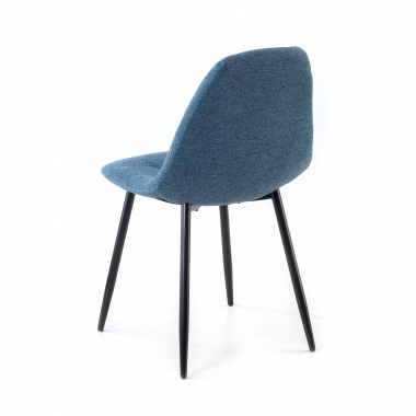 chaise scandinave bleu pattes en metal tissu sans accoudoirs 9