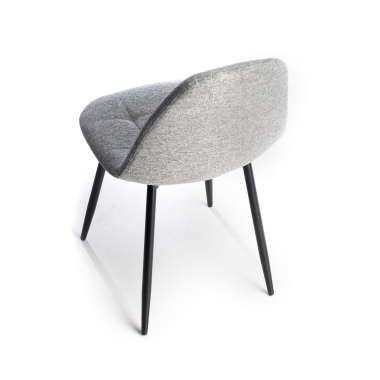 chaise scandinave gris pattes en metal tissu sans accoudoirs 8