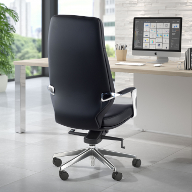 fauteuil de bureau noir dosseret haut similicuir simil cuir accoudoirs rembourres 2