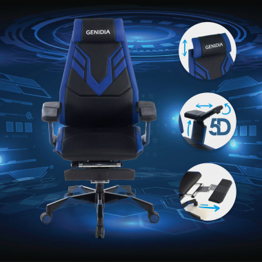Chaise de Gaming Genidia, professionnelle, Grande qualité, accoudoirs 5D