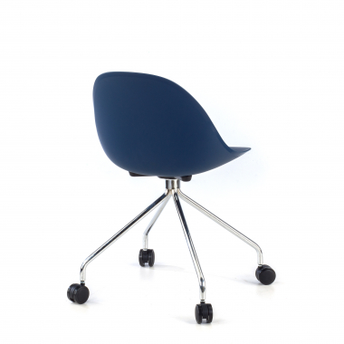 chaise de reunion bleu avec roulettes plastique sans accoudoirs 5