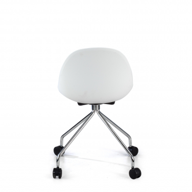 chaise de reunion blanc avec roulettes plastique sans accoudoirs 6
