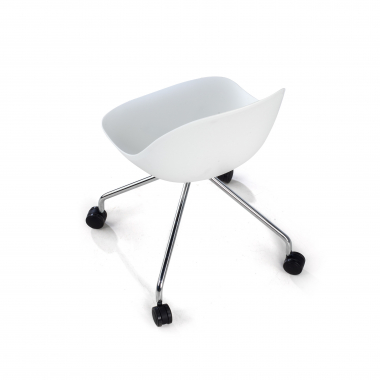 chaise de reunion blanc avec roulettes plastique sans accoudoirs 7