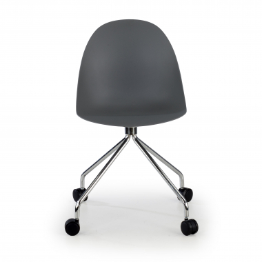 chaise de reunion gris avec roulettes plastique sans accoudoirs 3