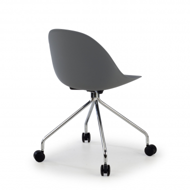 chaise de reunion gris avec roulettes plastique sans accoudoirs 5
