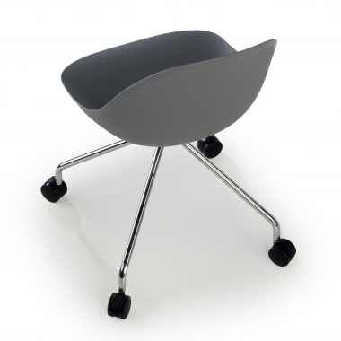 chaise de reunion gris avec roulettes plastique sans accoudoirs 7
