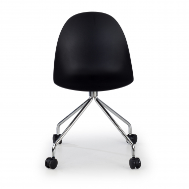 chaise de reunion noir avec roulettes plastique sans accoudoirs 3