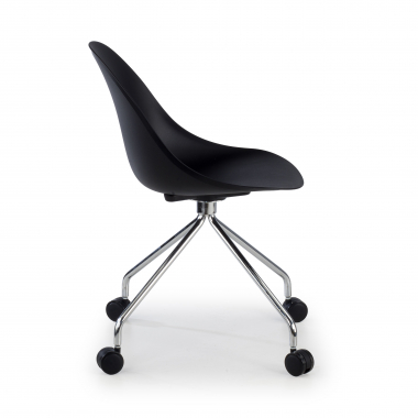 chaise de reunion noir avec roulettes plastique sans accoudoirs 4