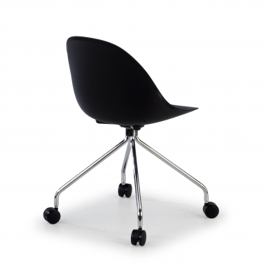 chaise de reunion noir avec roulettes plastique sans accoudoirs 5