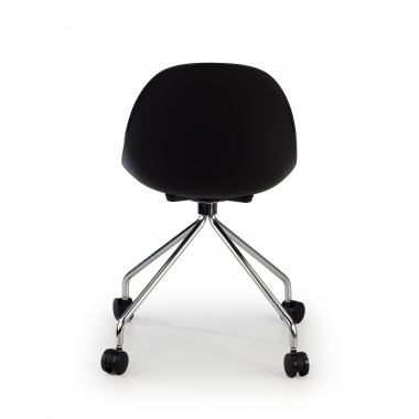 chaise de reunion noir avec roulettes plastique sans accoudoirs 6