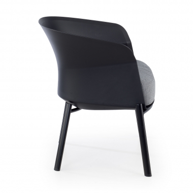chaise salle d attente noir pattes en bois tissu sans accoudoirs 4