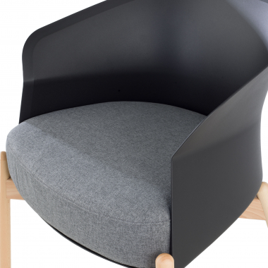 chaise salle d attente noir pattes en metal tissu sans accoudoirs 5