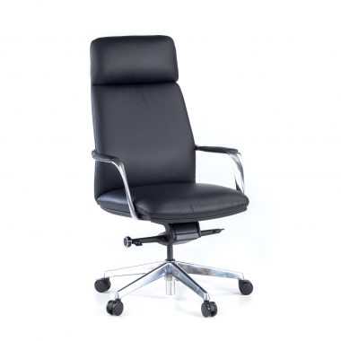 fauteuil de bureau noir cuir authentique accoudoirs rembourres 1
