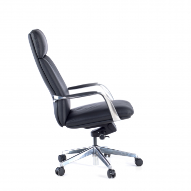 fauteuil de bureau noir cuir authentique accoudoirs rembourres 6