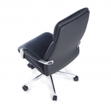fauteuil de bureau noir cuir authentique accoudoirs rembourres 8