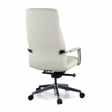 fauteuil de bureau blanc cuir authentique accoudoirs rembourres 7