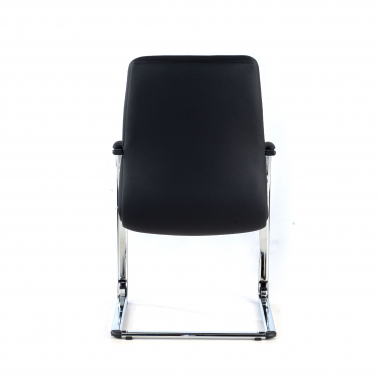chaise de conference noir cuir authentique accoudoirs rembourres 9