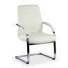 Fauteuil visiteur Prestige , avec patins, en cuir véritable